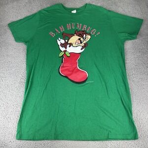 Vintage Looney Tunes Tasmanian Devil Taz Sleep Shirt‎ Sz OSFA Christmas 90s 1997